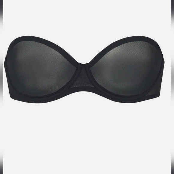 SKIMS Ulta Fine Mesh Underwire Bra/Strapless Black Bra SZ 34B - Picture 3 of 8